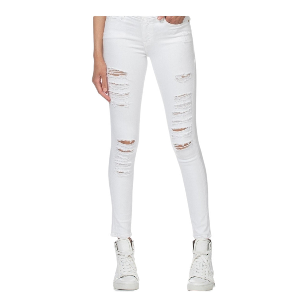 FRAME Le Skinny de Jeanne Ripped Jeans • White